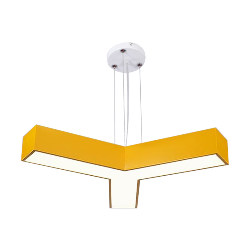 Acrylic Y-Shape Chandelier Lighting Creative White/Yellow/Blue LED Suspension Pendant for Restaurant Clearhalo 'Ceiling Lights' 'Chandeliers' Lighting' options 1908582