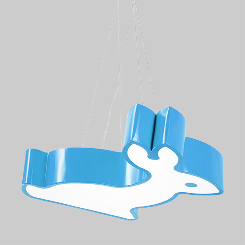 Rabbit Sleeping Room Ceiling Lamp Acrylic Kids Style LED Pendant Chandelier in Red/Blue/Yellow Clearhalo 'Ceiling Lights' 'Chandeliers' Lighting' options 1908603