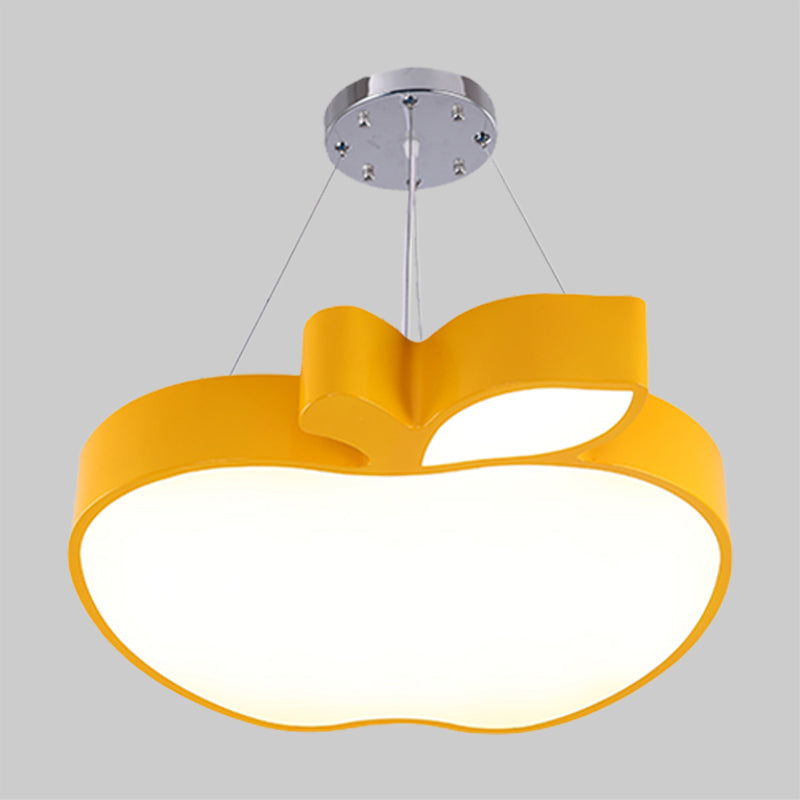 Blue/Yellow/Green Apple Ceiling Pendant Simplicity LED Acrylic Chandelier Lighting for Kids Room Clearhalo 'Ceiling Lights' 'Chandeliers' Lighting' options 1908615