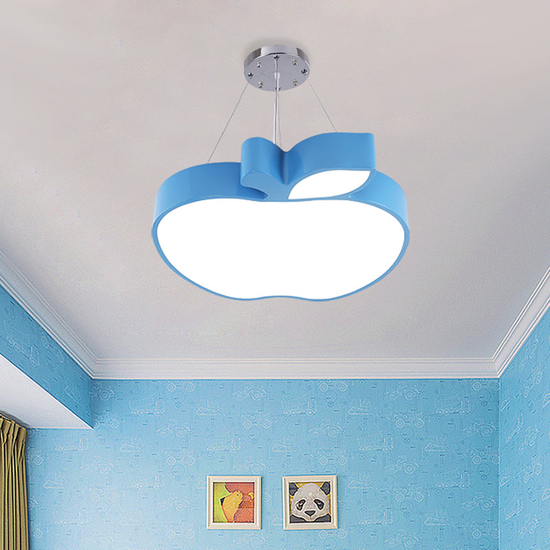 Blue/Yellow/Green Apple Ceiling Pendant Simplicity LED Acrylic Chandelier Lighting for Kids Room Blue Clearhalo 'Ceiling Lights' 'Chandeliers' Lighting' options 1908616_4b83ffb8-6131-4f1b-b3d5-d9646d901f9d