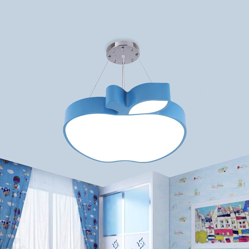 Blue/Yellow/Green Apple Ceiling Pendant Simplicity LED Acrylic Chandelier Lighting for Kids Room Clearhalo 'Ceiling Lights' 'Chandeliers' Lighting' options 1908617