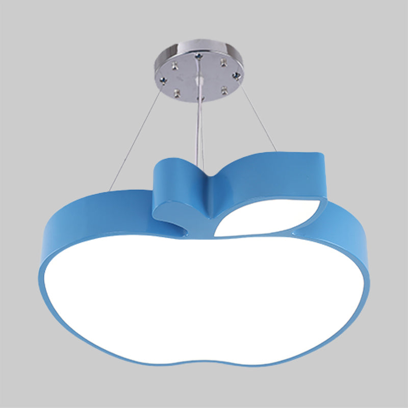 Blue/Yellow/Green Apple Ceiling Pendant Simplicity LED Acrylic Chandelier Lighting for Kids Room Clearhalo 'Ceiling Lights' 'Chandeliers' Lighting' options 1908619