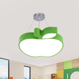 Blue/Yellow/Green Apple Ceiling Pendant Simplicity LED Acrylic Chandelier Lighting for Kids Room Clearhalo 'Ceiling Lights' 'Chandeliers' Lighting' options 1908620