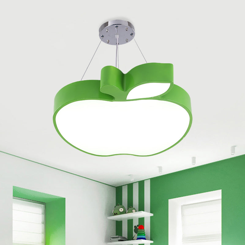 Blue/Yellow/Green Apple Ceiling Pendant Simplicity LED Acrylic Chandelier Lighting for Kids Room Clearhalo 'Ceiling Lights' 'Chandeliers' Lighting' options 1908621