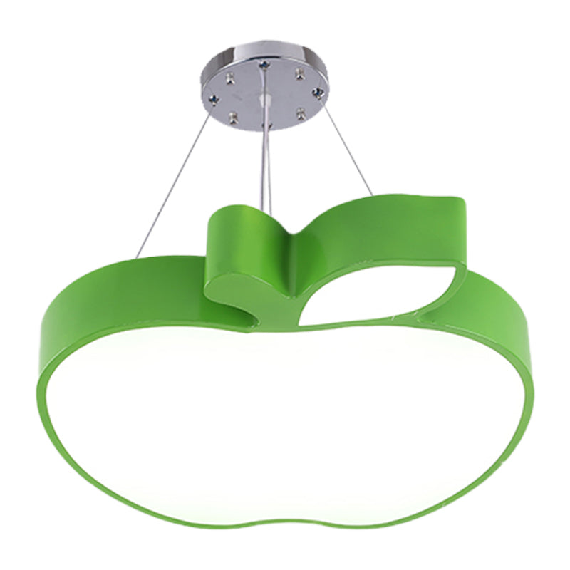 Blue/Yellow/Green Apple Ceiling Pendant Simplicity LED Acrylic Chandelier Lighting for Kids Room Clearhalo 'Ceiling Lights' 'Chandeliers' Lighting' options 1908622