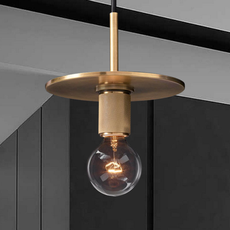 Black/Brass/Chrome Globe Hanging Light Traditional Metal 1 Head Ceiling Suspension Lamp for Living Room Brass Clearhalo 'Ceiling Lights' 'Pendant Lights' 'Pendants' Lighting' 1908641_99347e23-0ad7-427a-8c12-c2390ab943e7