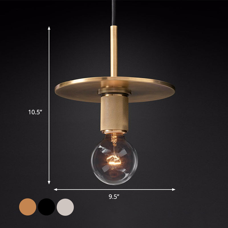 Black/Brass/Chrome Globe Hanging Light Traditional Metal 1 Head Ceiling Suspension Lamp for Living Room Clearhalo 'Ceiling Lights' 'Pendant Lights' 'Pendants' Lighting' 1908645