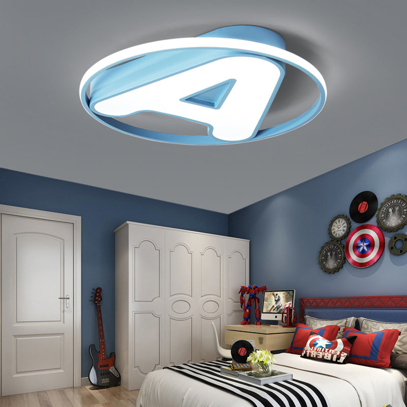 Nursing Room Circular Ceiling Lamp with Letter A Acrylic Kids LED Ceiling Mount Light Clearhalo 'Ceiling Lights' 'Close To Ceiling Lights' 'Close to ceiling' 'Flush mount' Lighting' 190866