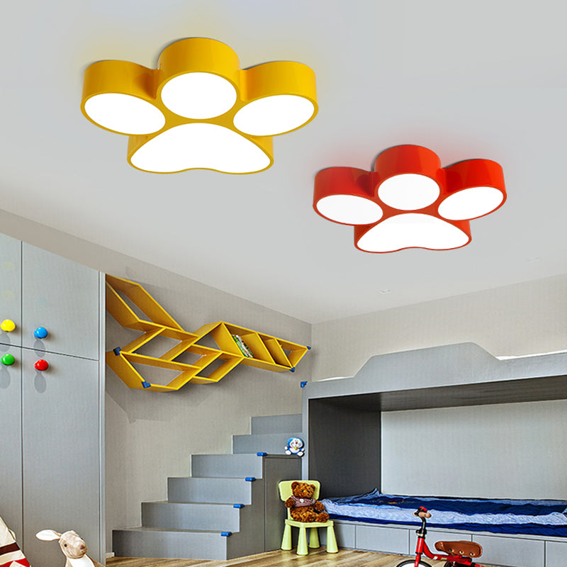 Hallway Home Paw Ceiling Light Acrylic Kids Lovely LED Flushmount Light Yellow Clearhalo 'Ceiling Lights' 'Close To Ceiling Lights' 'Close to ceiling' 'Flush mount' Lighting' 190897