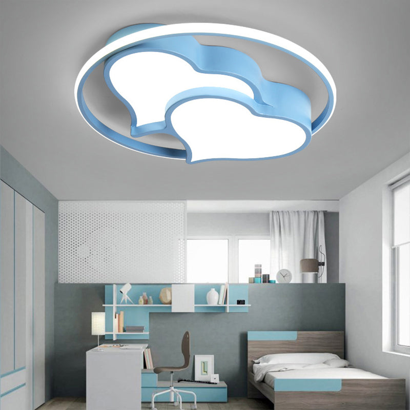 Cute Loving Heart Ceiling Mount Light Acrylic LED Ceiling Fixture for Girls Boys Bedroom Clearhalo 'Ceiling Lights' 'Close To Ceiling Lights' 'Close to ceiling' 'Flush mount' Lighting' 190905