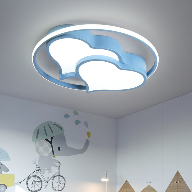 Cute Loving Heart Ceiling Mount Light Acrylic LED Ceiling Fixture for Girls Boys Bedroom Clearhalo 'Ceiling Lights' 'Close To Ceiling Lights' 'Close to ceiling' 'Flush mount' Lighting' 190906