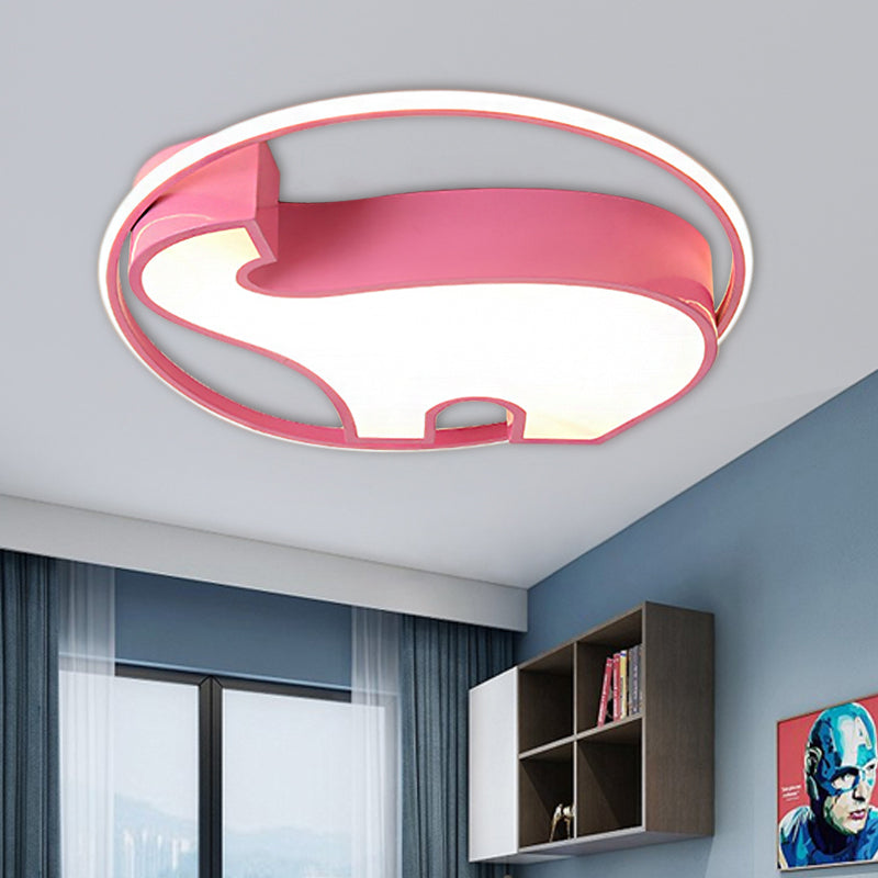 Acrylic Round Flush Mount Ceiling Fixture Cartoon Ceiling Light for Bedroom Pink Clearhalo 'Ceiling Lights' 'Close To Ceiling Lights' 'Close to ceiling' 'Flush mount' Lighting' 190913