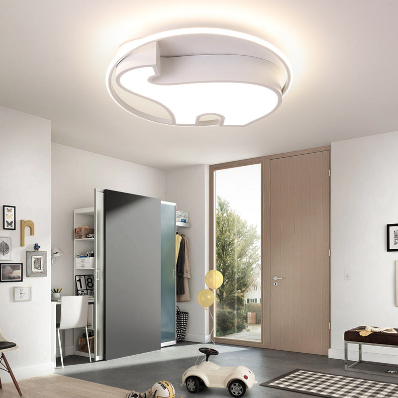 Acrylic Round Flush Mount Ceiling Fixture Cartoon Ceiling Light for Bedroom White Clearhalo 'Ceiling Lights' 'Close To Ceiling Lights' 'Close to ceiling' 'Flush mount' Lighting' 190917