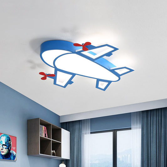Acrylic Plane Flush Mount Recessed Lighting Cartoon Style LED Blue Ceiling Lamp in White/3 Color Light Clearhalo 'Ceiling Lights' 'Close To Ceiling Lights' 'Close to ceiling' 'Flush mount' Lighting' 1909383
