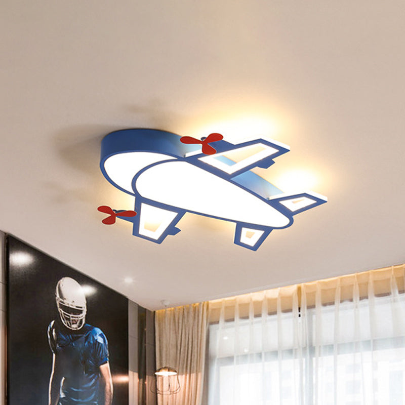 Acrylic Plane Flush Mount Recessed Lighting Cartoon Style LED Blue Ceiling Lamp in White/3 Color Light Clearhalo 'Ceiling Lights' 'Close To Ceiling Lights' 'Close to ceiling' 'Flush mount' Lighting' 1909384