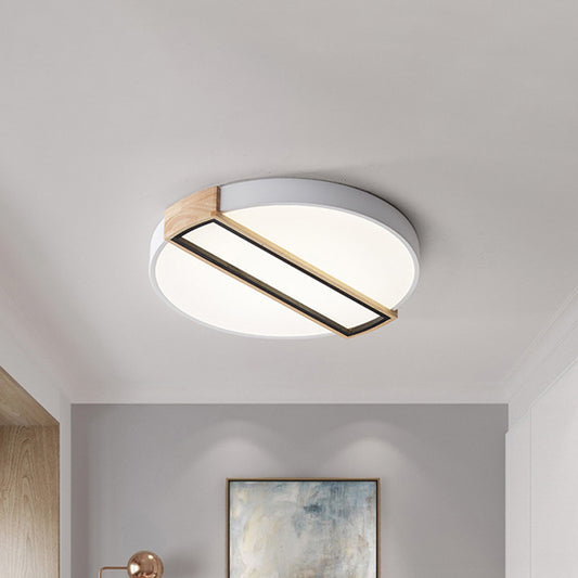 16"/19.5" Wide Nordic LED Flushmount White/Grey/Green Spliced Round Ceiling Mount Light with Acrylic Shade White Clearhalo 'Ceiling Lights' 'Close To Ceiling Lights' 'Close to ceiling' 'Flush mount' Lighting' 1909728