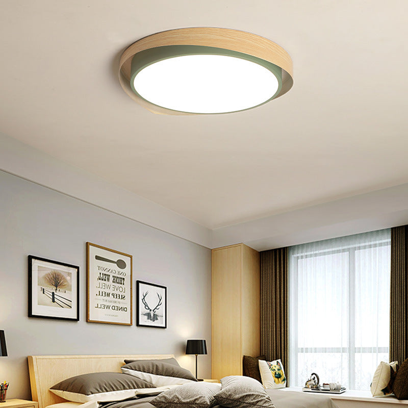 16.5"/20.5" W 2-Shade Circular Ceiling Light Macaron Metal Blue/Grey and Beige LED Flush Mount Fixture for Child Bedroom, Warm/White Light Clearhalo 'Ceiling Lights' 'Close To Ceiling Lights' 'Close to ceiling' 'Flush mount' Lighting' 1909735