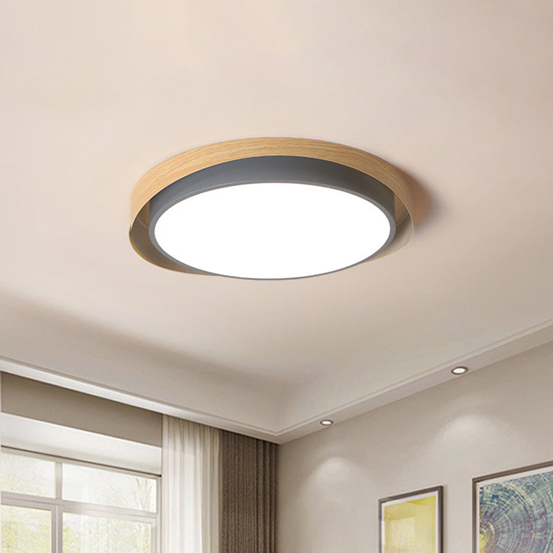 16.5"/20.5" W 2-Shade Circular Ceiling Light Macaron Metal Blue/Grey and Beige LED Flush Mount Fixture for Child Bedroom, Warm/White Light Clearhalo 'Ceiling Lights' 'Close To Ceiling Lights' 'Close to ceiling' 'Flush mount' Lighting' 1909736