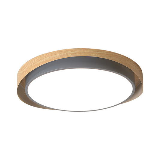 16.5"/20.5" W 2-Shade Circular Ceiling Light Macaron Metal Blue/Grey and Beige LED Flush Mount Fixture for Child Bedroom, Warm/White Light Clearhalo 'Ceiling Lights' 'Close To Ceiling Lights' 'Close to ceiling' 'Flush mount' Lighting' 1909737