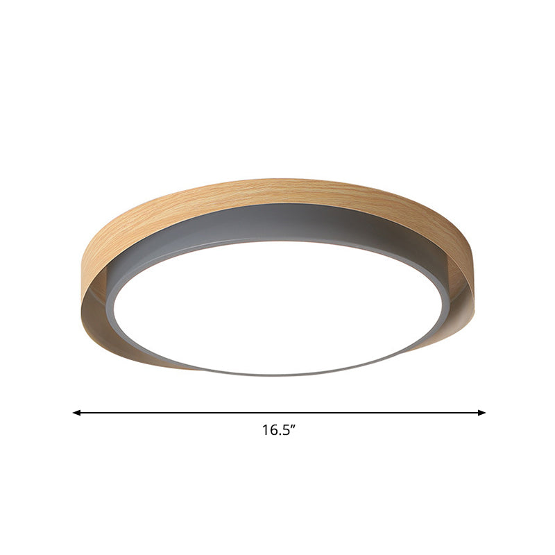 16.5"/20.5" W 2-Shade Circular Ceiling Light Macaron Metal Blue/Grey and Beige LED Flush Mount Fixture for Child Bedroom, Warm/White Light Clearhalo 'Ceiling Lights' 'Close To Ceiling Lights' 'Close to ceiling' 'Flush mount' Lighting' 1909738