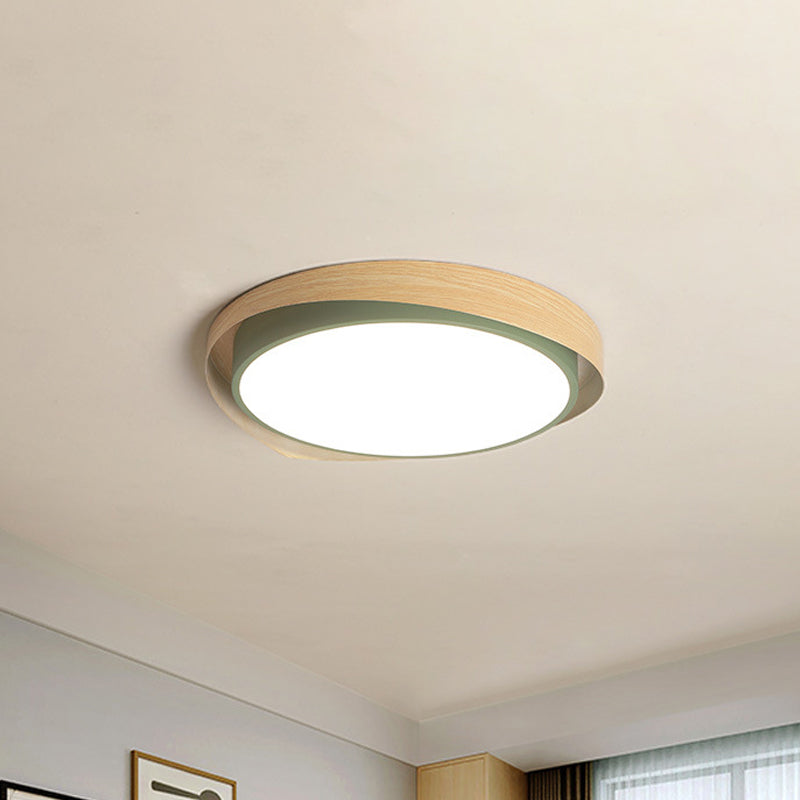 16.5"/20.5" W 2-Shade Circular Ceiling Light Macaron Metal Blue/Grey and Beige LED Flush Mount Fixture for Child Bedroom, Warm/White Light Clearhalo 'Ceiling Lights' 'Close To Ceiling Lights' 'Close to ceiling' 'Flush mount' Lighting' 1909740