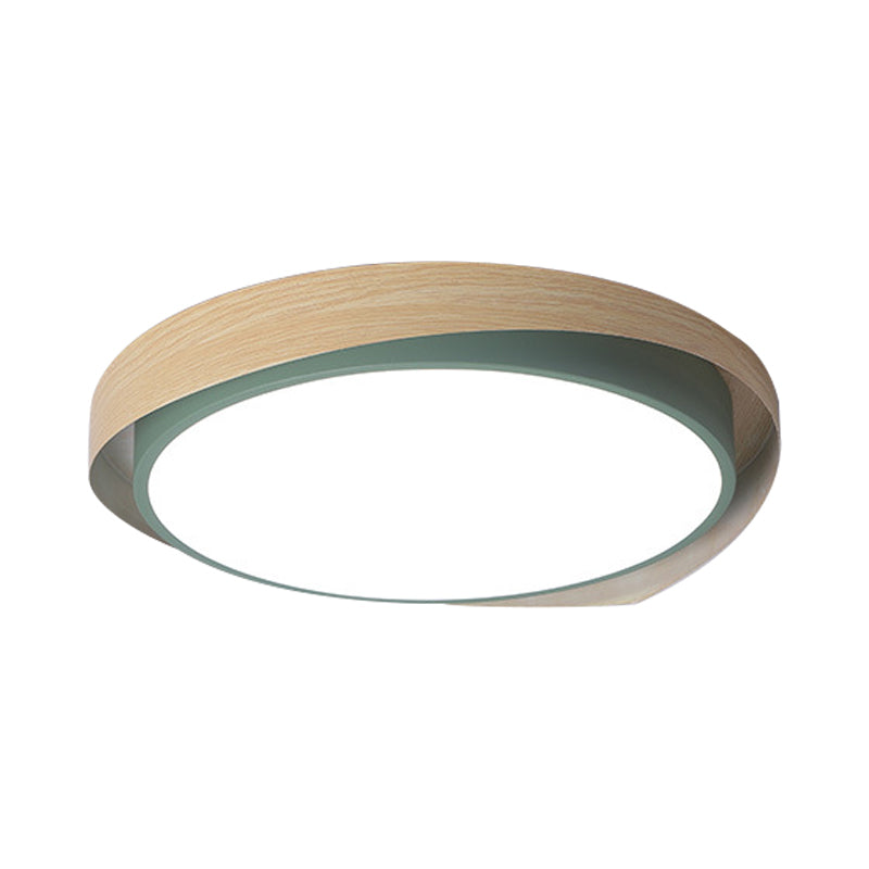 16.5"/20.5" W 2-Shade Circular Ceiling Light Macaron Metal Blue/Grey and Beige LED Flush Mount Fixture for Child Bedroom, Warm/White Light Clearhalo 'Ceiling Lights' 'Close To Ceiling Lights' 'Close to ceiling' 'Flush mount' Lighting' 1909741