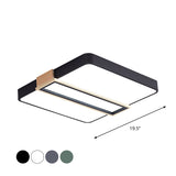 Bedroom LED Ceiling Flush Mount Nordic Black/White/Green Flushmount Lighting with Square Acrylic Shade, 16"/19.5" W Clearhalo 'Ceiling Lights' 'Close To Ceiling Lights' 'Close to ceiling' 'Flush mount' Lighting' 1909777