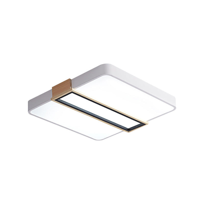 Bedroom LED Ceiling Flush Mount Nordic Black/White/Green Flushmount Lighting with Square Acrylic Shade, 16"/19.5" W Clearhalo 'Ceiling Lights' 'Close To Ceiling Lights' 'Close to ceiling' 'Flush mount' Lighting' 1909779