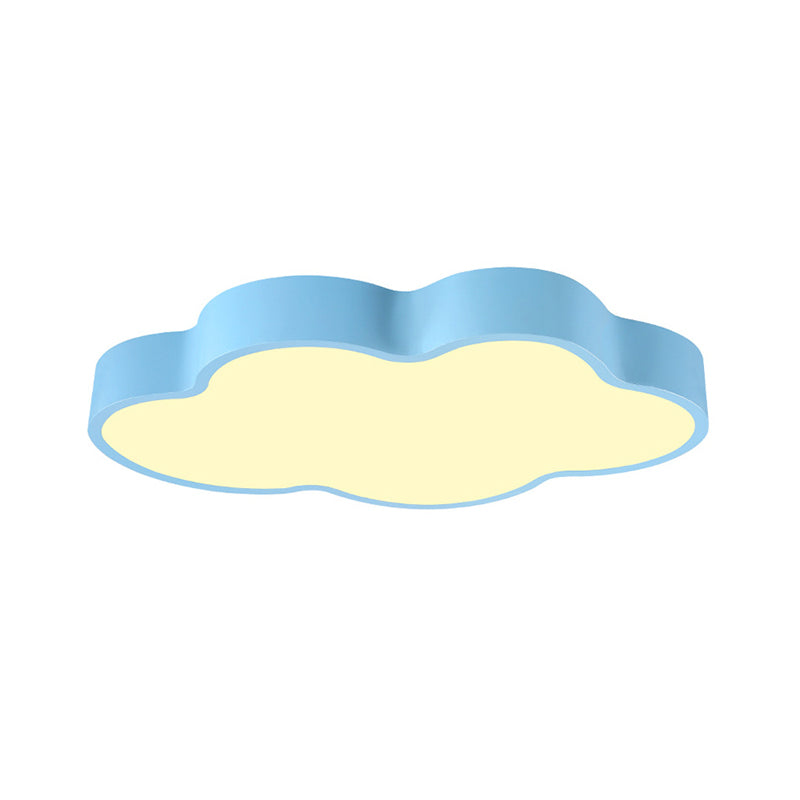 Macaron Cloud Shaped Ceiling Lighting Acrylic 20.5"/24.5" Wide LED Bedroom Flush Mounted Lamp in White/Blue Clearhalo 'Ceiling Lights' 'Close To Ceiling Lights' 'Close to ceiling' 'Flush mount' Lighting' 1909799