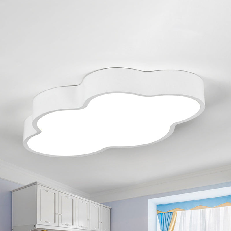 Macaron Cloud Shaped Ceiling Lighting Acrylic 20.5"/24.5" Wide LED Bedroom Flush Mounted Lamp in White/Blue Clearhalo 'Ceiling Lights' 'Close To Ceiling Lights' 'Close to ceiling' 'Flush mount' Lighting' 1909803