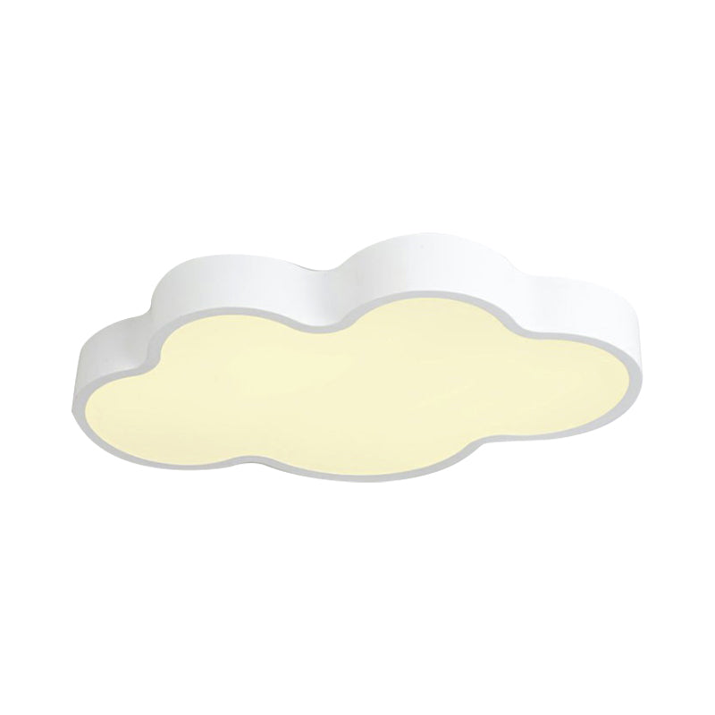 Macaron Cloud Shaped Ceiling Lighting Acrylic 20.5"/24.5" Wide LED Bedroom Flush Mounted Lamp in White/Blue Clearhalo 'Ceiling Lights' 'Close To Ceiling Lights' 'Close to ceiling' 'Flush mount' Lighting' 1909804