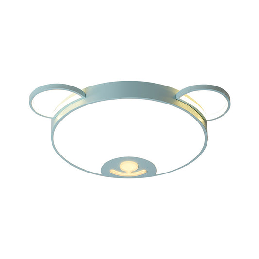 Bear Acrylic Ceiling Lamp Cartoon Pink/Blue LED Flush Mount Light Fixture in Warm/White Light, 16.5"/20.5" Width Clearhalo 'Ceiling Lights' 'Close To Ceiling Lights' 'Close to ceiling' 'Flush mount' Lighting' 1909809