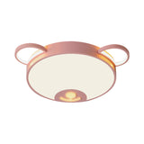 Bear Acrylic Ceiling Lamp Cartoon Pink/Blue LED Flush Mount Light Fixture in Warm/White Light, 16.5"/20.5" Width Clearhalo 'Ceiling Lights' 'Close To Ceiling Lights' 'Close to ceiling' 'Flush mount' Lighting' 1909815