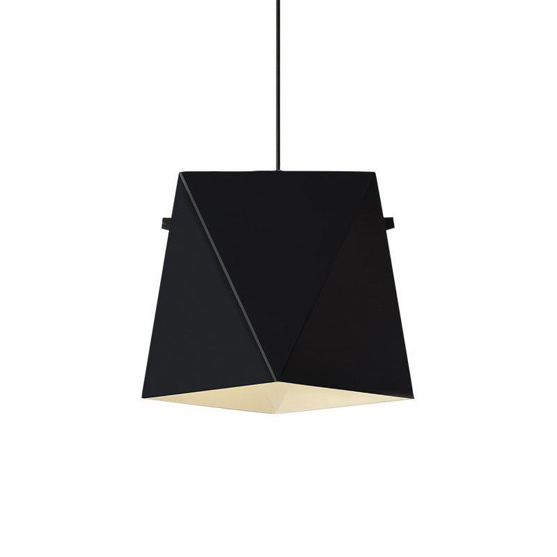 Geometric Shade Down Lighting Pendant Macaron Iron 1 Bulb Dining Room Ceiling Light in Pink/Black/Blue Clearhalo 'Ceiling Lights' 'Pendant Lights' 'Pendants' Lighting' 1909952