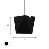 Metallic Trapezoid Hanging Light Fixture Nordic Black/White LED Pendant Lighting in Warm/White Light Clearhalo 'Ceiling Lights' 'Pendant Lights' 'Pendants' Lighting' 1909969