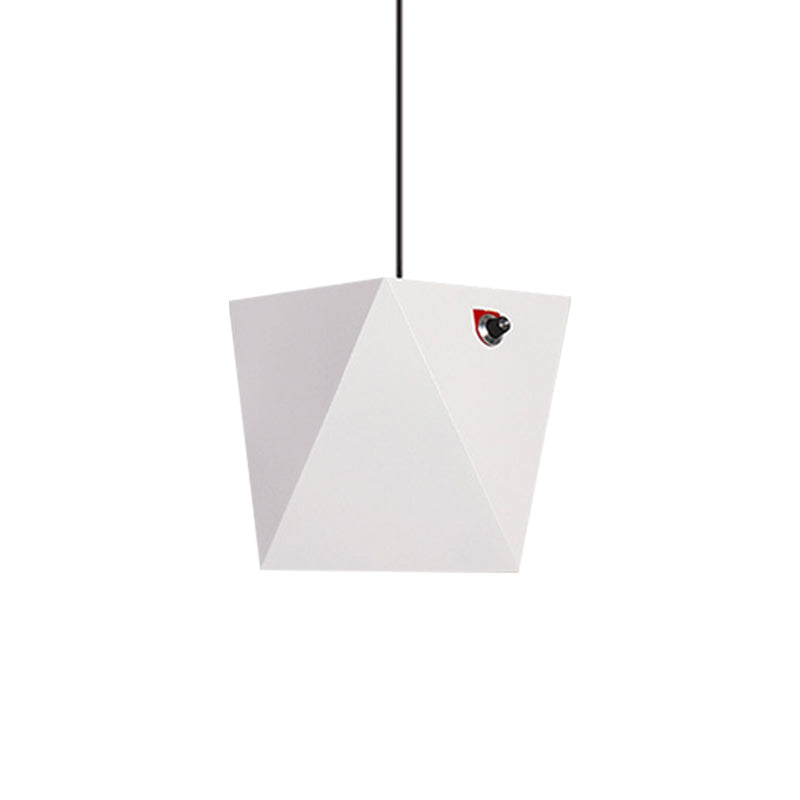 Metallic Trapezoid Hanging Light Fixture Nordic Black/White LED Pendant Lighting in Warm/White Light Clearhalo 'Ceiling Lights' 'Pendant Lights' 'Pendants' Lighting' 1909971