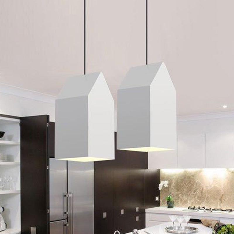 Nordic 1-Light Hanging Lamp Kit White House Ceiling Pendant Light with Metal Shade Clearhalo 'Ceiling Lights' 'Pendant Lights' 'Pendants' Lighting' 1909988