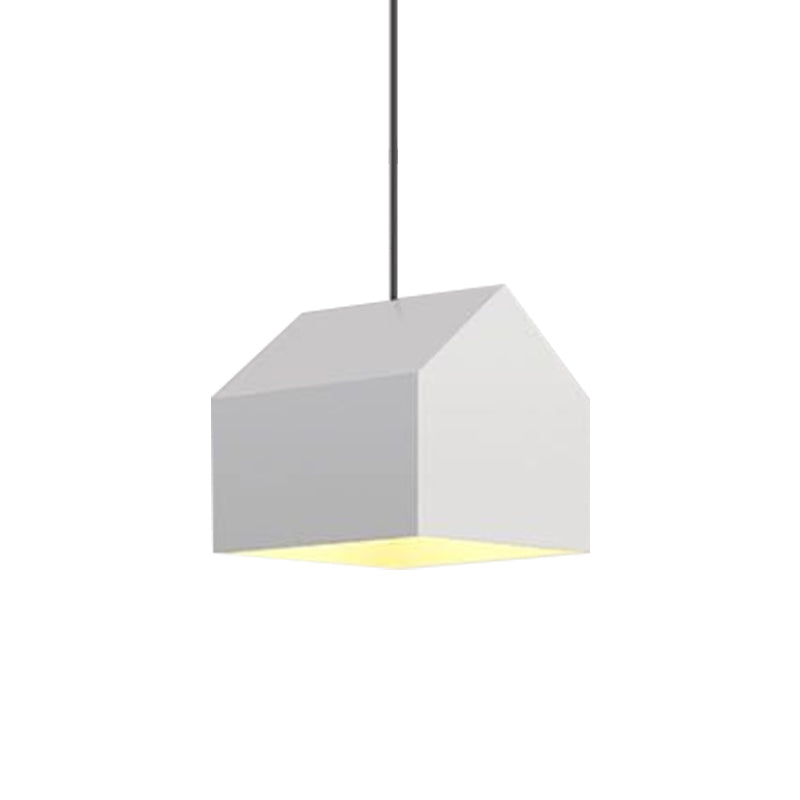 Nordic 1-Light Hanging Lamp Kit White House Ceiling Pendant Light with Metal Shade Clearhalo 'Ceiling Lights' 'Pendant Lights' 'Pendants' Lighting' 1909992