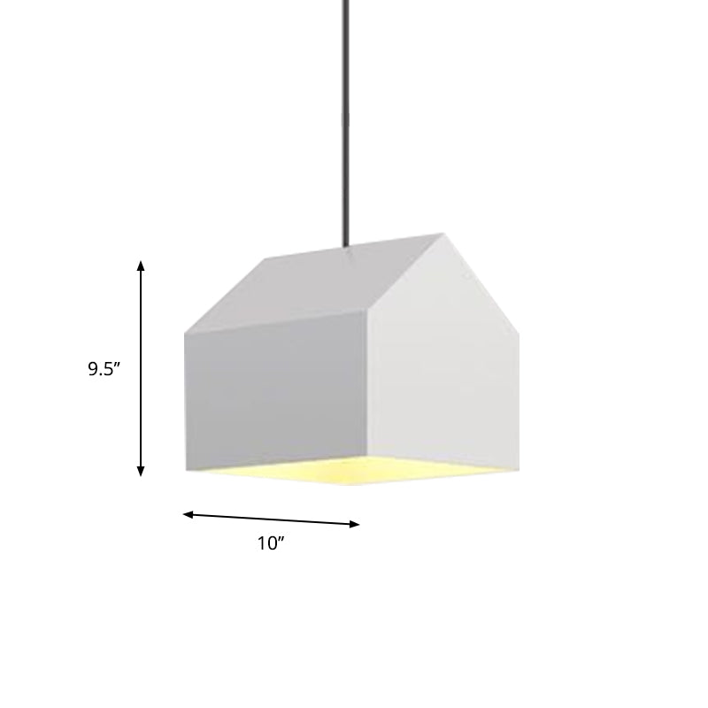 Nordic 1-Light Hanging Lamp Kit White House Ceiling Pendant Light with Metal Shade Clearhalo 'Ceiling Lights' 'Pendant Lights' 'Pendants' Lighting' 1909993