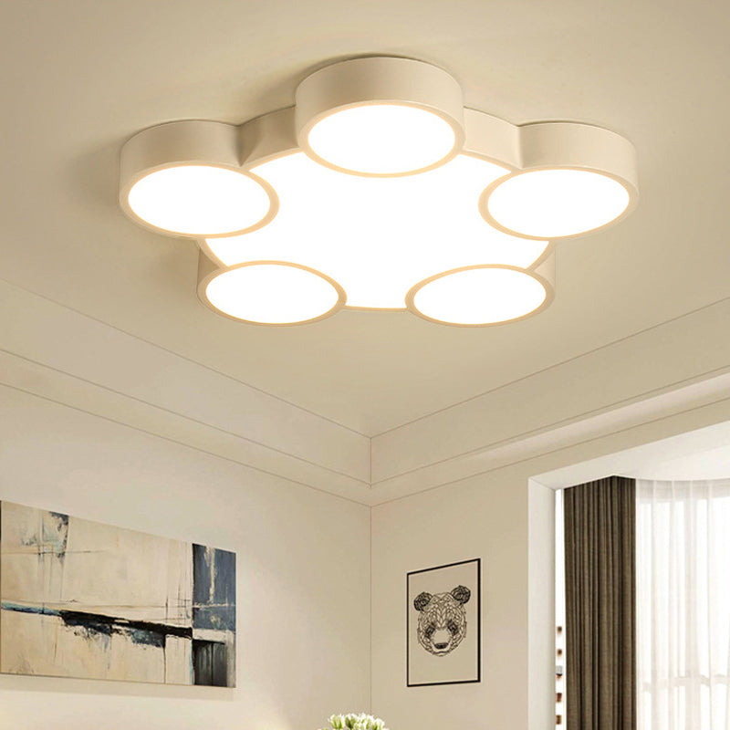 Rings LED Flush Mount Light Simple Style Acrylic Ceiling Lamp in White for Kindergarten 5 White Clearhalo 'Ceiling Lights' 'Close To Ceiling Lights' 'Close to ceiling' 'Flush mount' Lighting' 191007