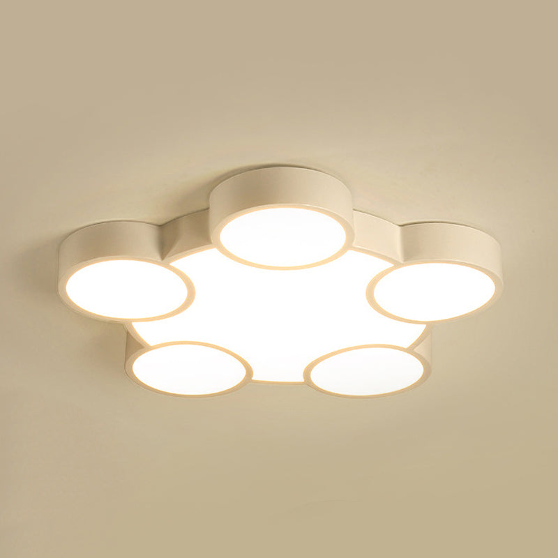 Rings LED Flush Mount Light Simple Style Acrylic Ceiling Lamp in White for Kindergarten Clearhalo 'Ceiling Lights' 'Close To Ceiling Lights' 'Close to ceiling' 'Flush mount' Lighting' 191008