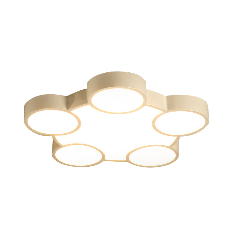 Rings LED Flush Mount Light Simple Style Acrylic Ceiling Lamp in White for Kindergarten Clearhalo 'Ceiling Lights' 'Close To Ceiling Lights' 'Close to ceiling' 'Flush mount' Lighting' 191009