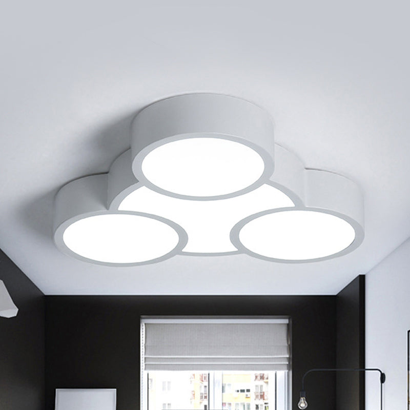 Rings LED Flush Mount Light Simple Style Acrylic Ceiling Lamp in White for Kindergarten Clearhalo 'Ceiling Lights' 'Close To Ceiling Lights' 'Close to ceiling' 'Flush mount' Lighting' 191012