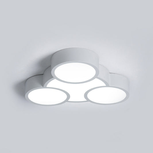 Rings LED Flush Mount Light Simple Style Acrylic Ceiling Lamp in White for Kindergarten 3 White Clearhalo 'Ceiling Lights' 'Close To Ceiling Lights' 'Close to ceiling' 'Flush mount' Lighting' 191013