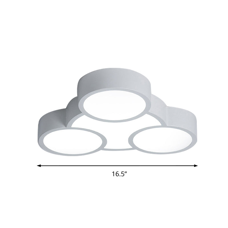 Rings LED Flush Mount Light Simple Style Acrylic Ceiling Lamp in White for Kindergarten Clearhalo 'Ceiling Lights' 'Close To Ceiling Lights' 'Close to ceiling' 'Flush mount' Lighting' 191015