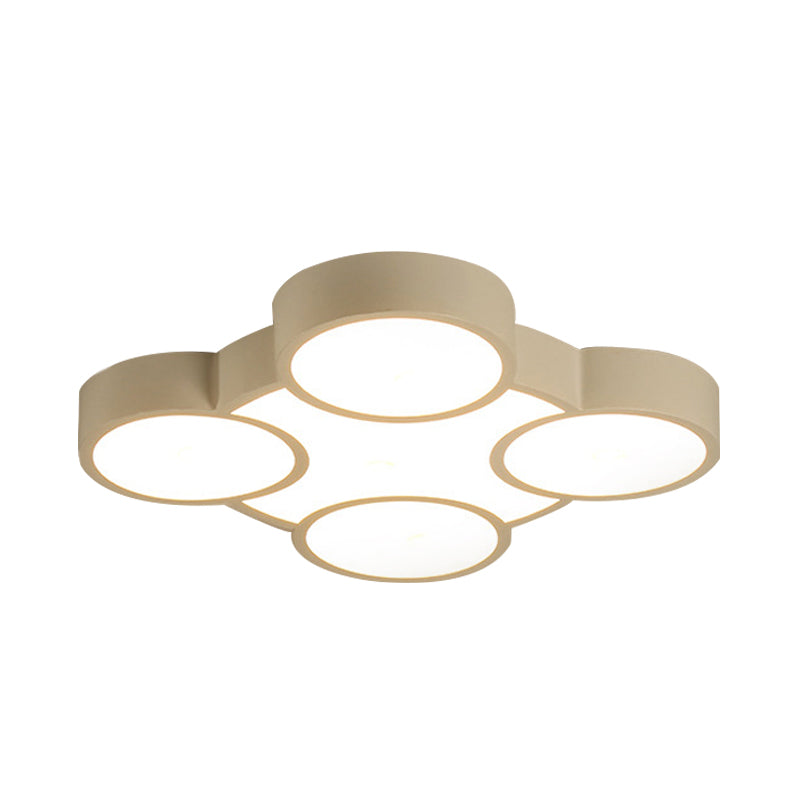 Rings LED Flush Mount Light Simple Style Acrylic Ceiling Lamp in White for Kindergarten Clearhalo 'Ceiling Lights' 'Close To Ceiling Lights' 'Close to ceiling' 'Flush mount' Lighting' 191018