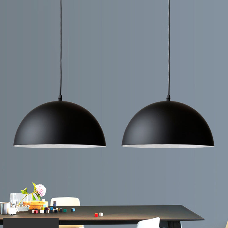 Aluminum Dome Commercial Pendant Lighting Macaron 1 Head Red/Blue/Black Ceiling Hang Light for Bedroom Clearhalo 'Ceiling Lights' 'Pendant Lights' 'Pendants' Lighting' 1910185