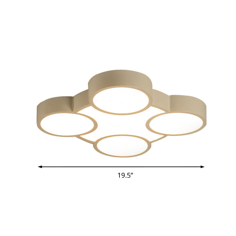 Rings LED Flush Mount Light Simple Style Acrylic Ceiling Lamp in White for Kindergarten Clearhalo 'Ceiling Lights' 'Close To Ceiling Lights' 'Close to ceiling' 'Flush mount' Lighting' 191019