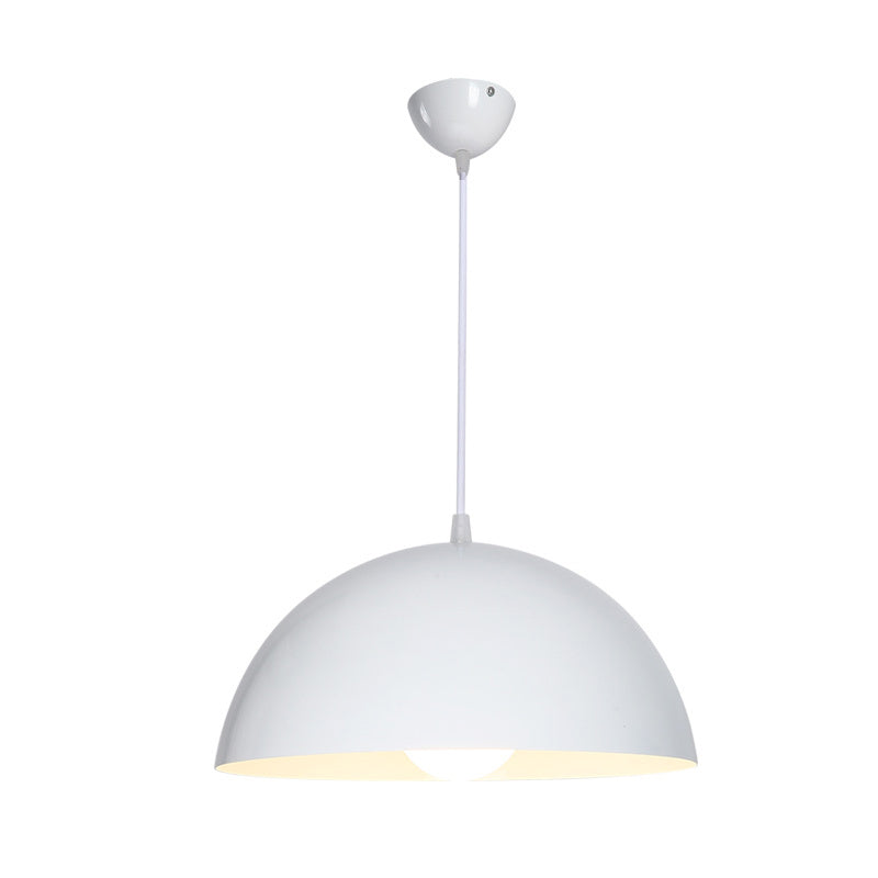 Aluminum Dome Commercial Pendant Lighting Macaron 1 Head Red/Blue/Black Ceiling Hang Light for Bedroom White Clearhalo 'Ceiling Lights' 'Pendant Lights' 'Pendants' Lighting' 1910194_0ea5ba4b-3f4c-4ce4-bee0-62843ebe9539