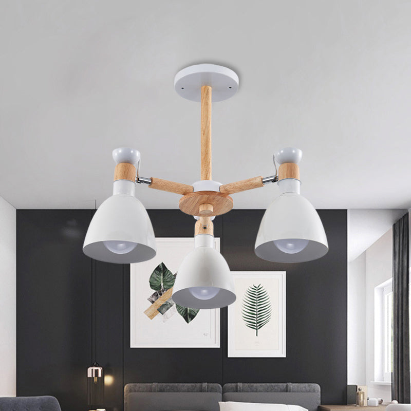 Chic Modern Hanging Pendant Lights with Dome 3 Bulbs Metal Hanging Lamp for Kid Bedroom Clearhalo 'Ceiling Lights' 'Chandeliers' Lighting' options 191020